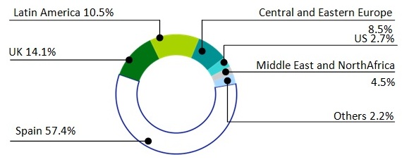 INGRESOS POR ÁREAS GEOGRÁFICAS PRIMER SEMESTRE 2014